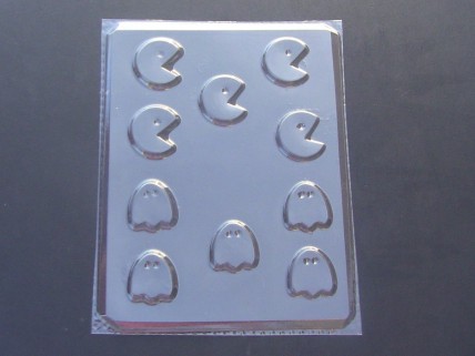 249sp Video Game Man and Ghost Bite Size Chocolate or Hard Candy Mold